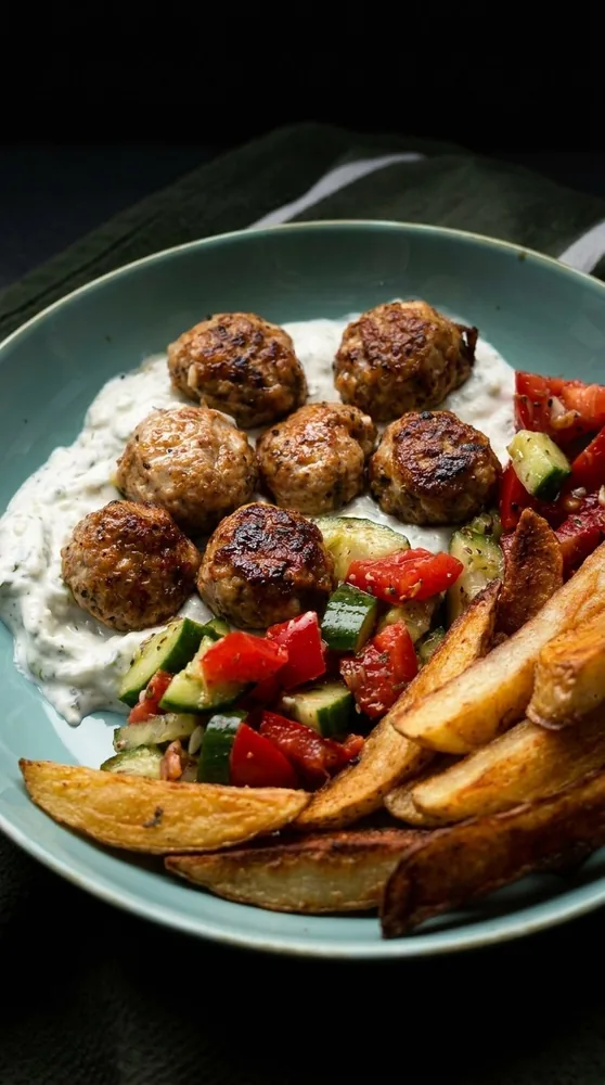 Klopsiki z tzatziki — Restaurant light · for the menu